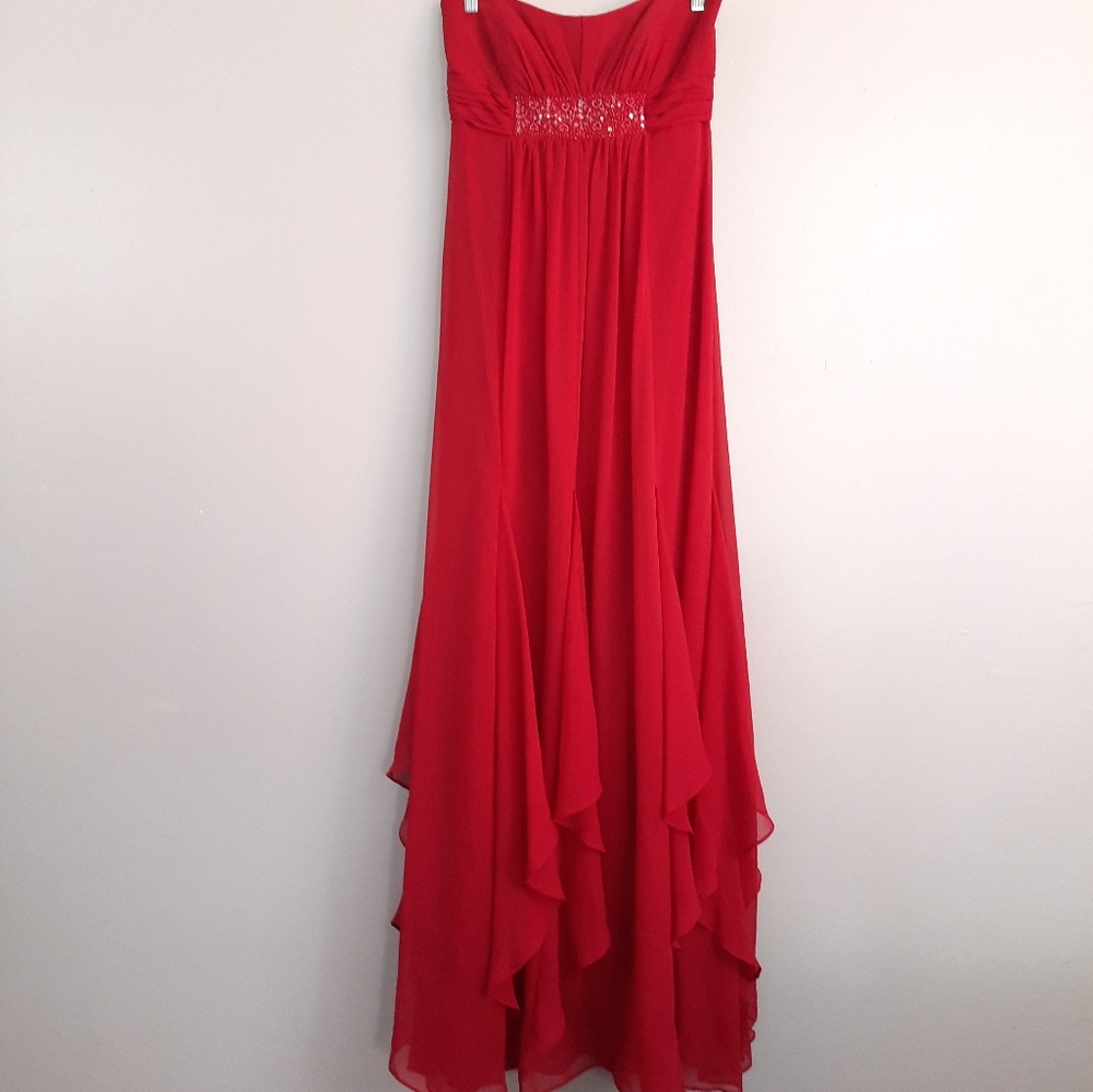 David's Bridal Strapless Sweetheart Neck Floor-length Dress